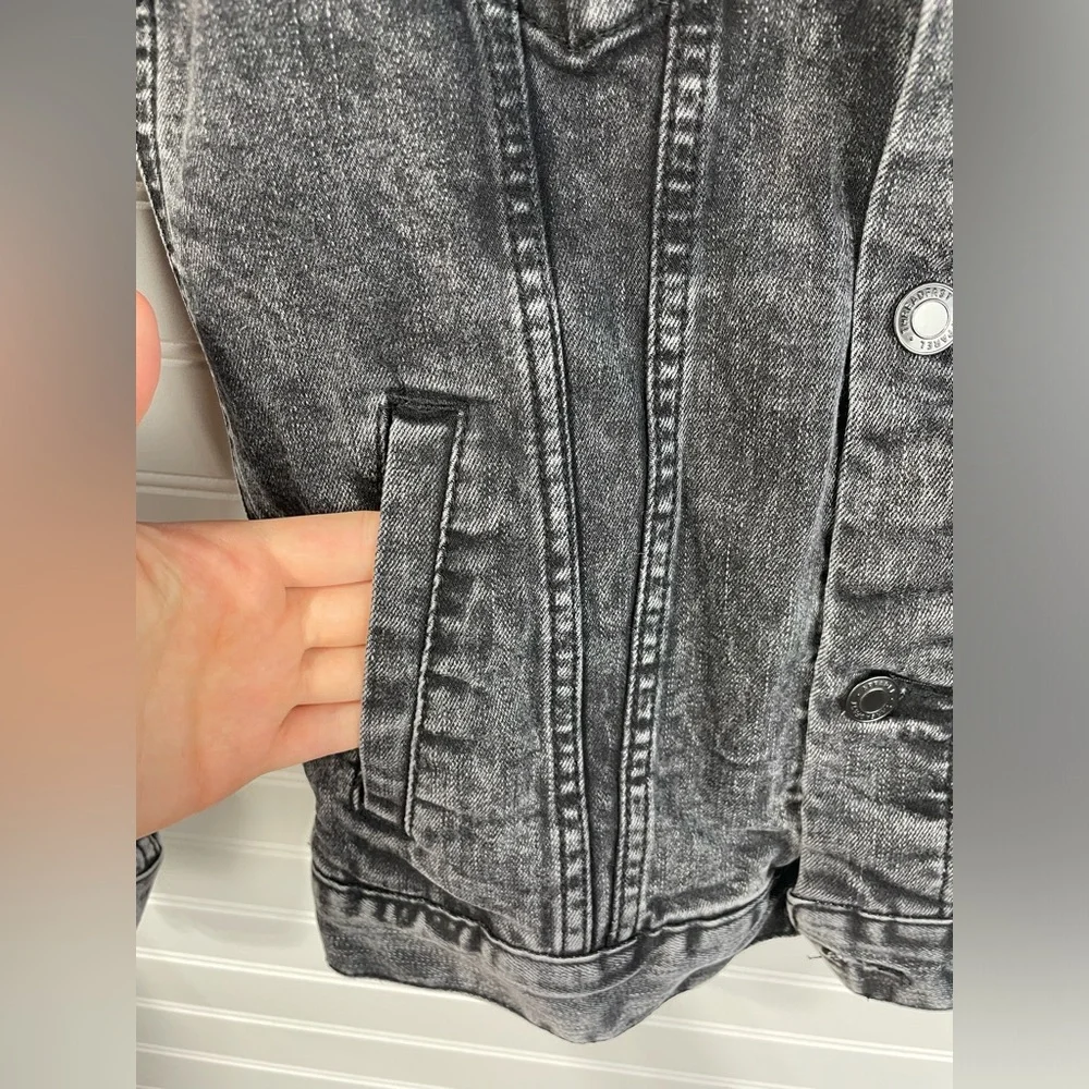 Altra Black Denim Graphic Long Sleeve Patch “Stay Out There” Jacket S Women’s - Picture 4 of 12